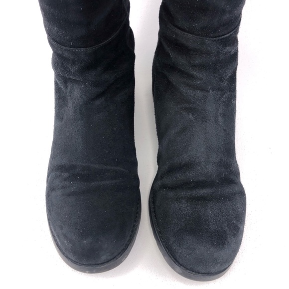 Stuart Weitzman Black Leather Pull on Sock Boots 6M - Picture 8 of 10